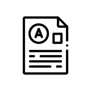 Sınav ikonu. Beyaz Arkaplanda İnce Doğrusal Tasarım