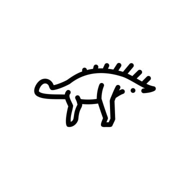 Euoplocephalus ikonu. Beyaz Arkaplanda İnce Doğrusal Tasarım