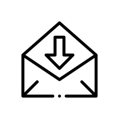 Zarf simgesi. Beyaz Arkaplanda İnce Doğrusal Tasarım