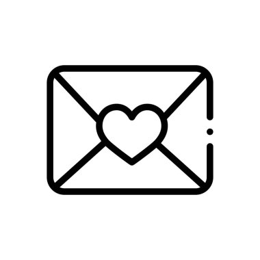 Zarf simgesi. Beyaz Arkaplanda İnce Doğrusal Tasarım