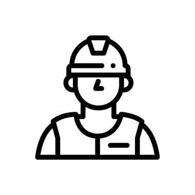 Mühendis ikonu. Beyaz Arkaplanda İnce Doğrusal Tasarım