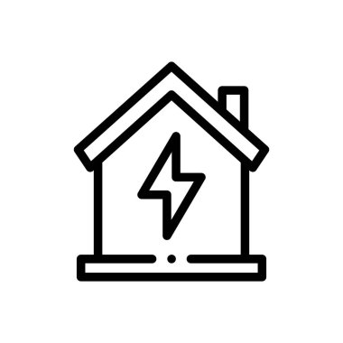 Enerji ikonu. Beyaz Arkaplanda İnce Doğrusal Tasarım