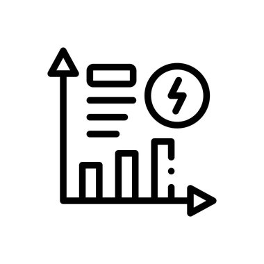 Enerji maliyeti simgesi. Beyaz Arkaplanda İnce Doğrusal Tasarım