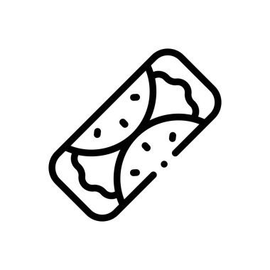 enchilada simgesi. Beyaz Arkaplanda İnce Doğrusal Tasarım