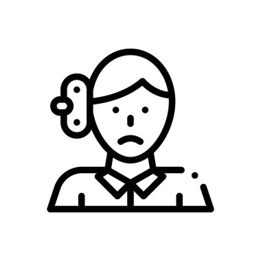 Çalışan simgesi. Beyaz Arkaplanda İnce Doğrusal Tasarım