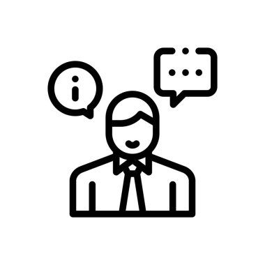 Çalışan simgesi. Beyaz Arkaplanda İnce Doğrusal Tasarım