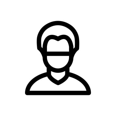 Çalışan simgesi. Beyaz Arkaplanda İnce Doğrusal Tasarım