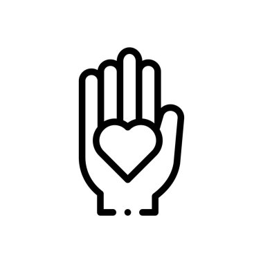 Empati ikonu. Beyaz Arkaplanda İnce Doğrusal Tasarım