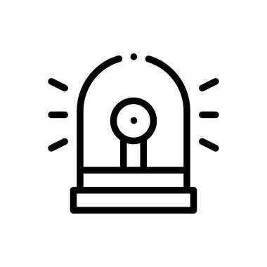 Acil durum ikonu. Beyaz Arkaplanda İnce Doğrusal Tasarım