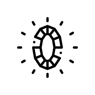 Zümrüt ikonu. Beyaz Arkaplanda İnce Doğrusal Tasarım