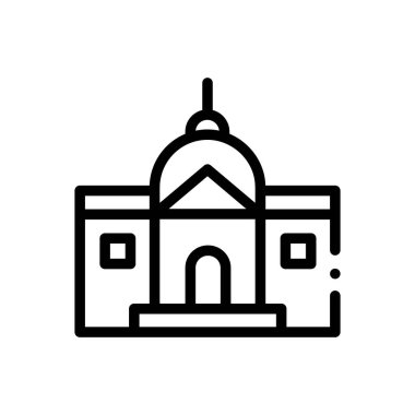 Elçilik simgesi. Beyaz Arkaplanda İnce Doğrusal Tasarım