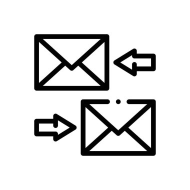 e- posta simgesi. Beyaz Arkaplanda İnce Doğrusal Tasarım