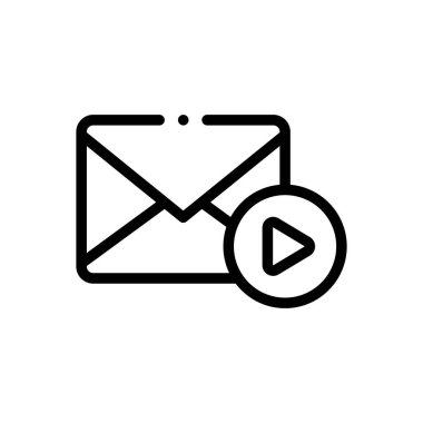 e- posta simgesi. Beyaz Arkaplanda İnce Doğrusal Tasarım