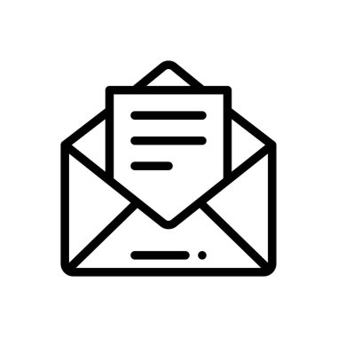 e- posta simgesi. Beyaz Arkaplanda İnce Doğrusal Tasarım