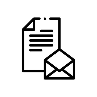 e- posta simgesi. Beyaz Arkaplanda İnce Doğrusal Tasarım