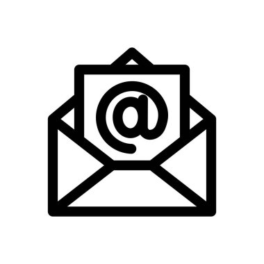 e- posta simgesi. Beyaz Arkaplanda İnce Doğrusal Tasarım