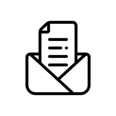 e- posta simgesi. Beyaz Arkaplanda İnce Doğrusal Tasarım