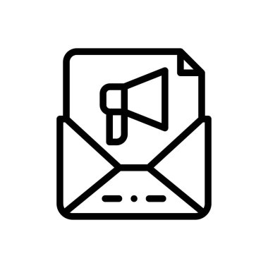 E- posta pazarlama simgesi. Beyaz Arkaplanda İnce Doğrusal Tasarım