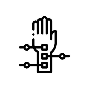 Elektroterapi ikonu. Beyaz Arkaplanda İnce Doğrusal Tasarım