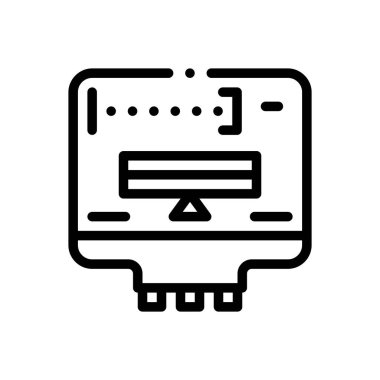 Elektrik ikonu. Beyaz Arkaplanda İnce Doğrusal Tasarım