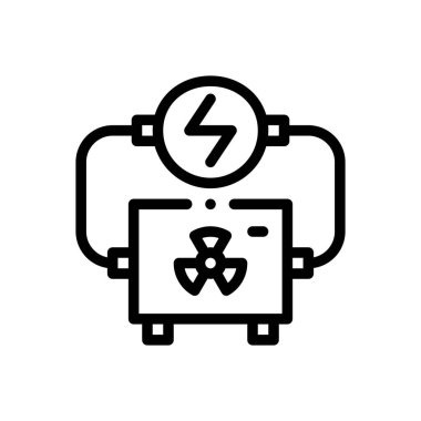 Elektrik jeneratörü simgesi. Beyaz Arkaplanda İnce Doğrusal Tasarım