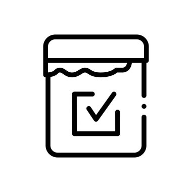 Seçim ikonu. Beyaz Arkaplanda İnce Doğrusal Tasarım