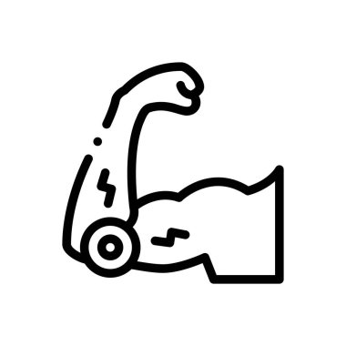 Dirsek ikonu. Beyaz Arkaplanda İnce Doğrusal Tasarım