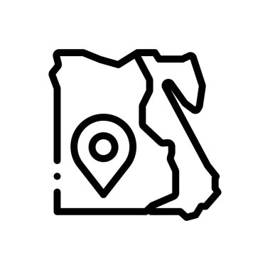 Mısır ikonu. Beyaz Arkaplanda İnce Doğrusal Tasarım