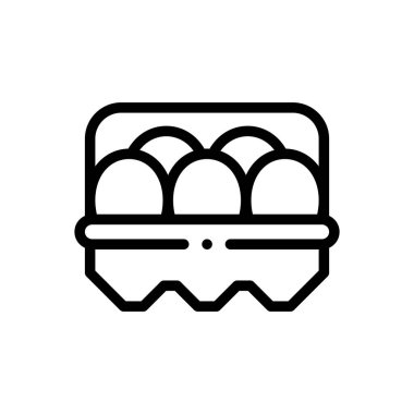 Yumurta ikonu. Beyaz Arkaplanda İnce Doğrusal Tasarım