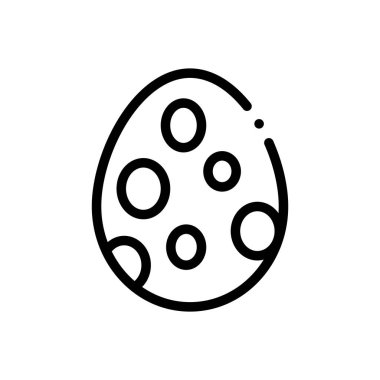 Yumurta ikonu. Beyaz Arkaplanda İnce Doğrusal Tasarım