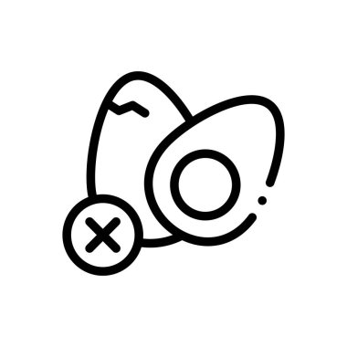 Yumurtasız ikon. Beyaz Arkaplanda İnce Doğrusal Tasarım