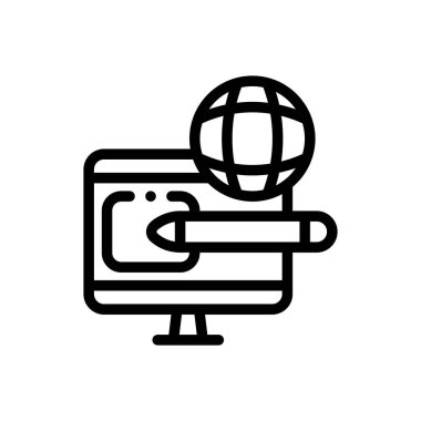 Baskı simgesi. Beyaz Arkaplanda İnce Doğrusal Tasarım