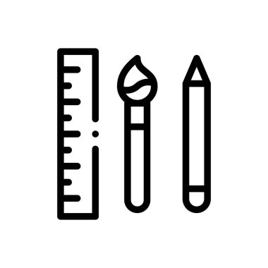 Araç simgesini düzenle. Beyaz Arkaplanda İnce Doğrusal Tasarım