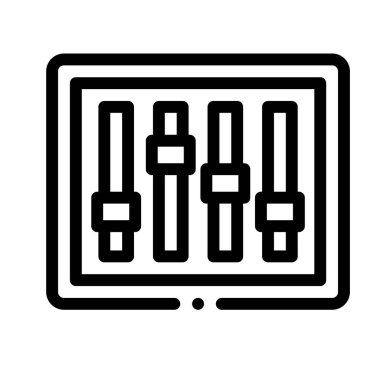 Araç simgesini düzenle. Beyaz Arkaplanda İnce Doğrusal Tasarım