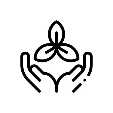 Ekoloji ikonu. Beyaz Arkaplanda İnce Doğrusal Tasarım