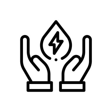 Ekoloji ve çevre ikonu. Beyaz Arkaplanda İnce Doğrusal Tasarım