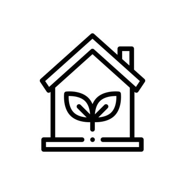 Ekonomi evi ikonu. Beyaz Arkaplanda İnce Doğrusal Tasarım