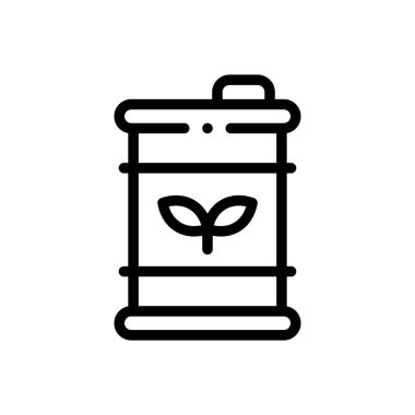 Eko enerji ikonu. Beyaz Arkaplanda İnce Doğrusal Tasarım