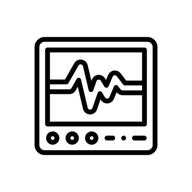 ecg simgesi. Beyaz Arkaplanda İnce Doğrusal Tasarım