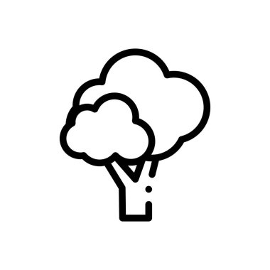 Abanoz ikonu. Beyaz Arkaplanda İnce Doğrusal Tasarım