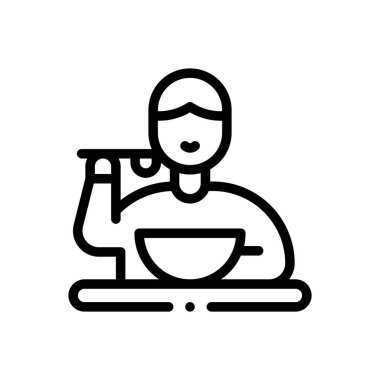 Simge ye. Beyaz Arkaplanda İnce Doğrusal Tasarım