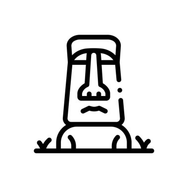 Easter Island icon. Thin Linear Style Design Isolated On White Background