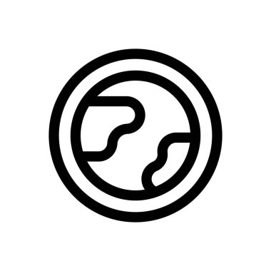 Toprak ikonu. Beyaz Arkaplanda İnce Doğrusal Tasarım