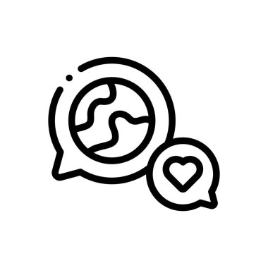 Toprak günü ikonu. Beyaz Arkaplanda İnce Doğrusal Tasarım