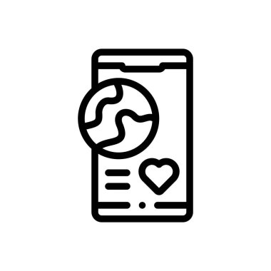 Toprak ikonu. Beyaz Arkaplanda İnce Doğrusal Tasarım