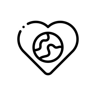 Toprak günü ikonu. Beyaz Arkaplanda İnce Doğrusal Tasarım