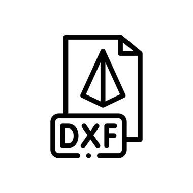 dxf dosya simgesi. Beyaz Arkaplanda İnce Doğrusal Tasarım