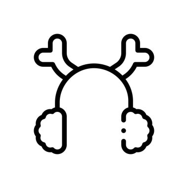 Kulaklık ikonu. Beyaz Arkaplanda İnce Doğrusal Tasarım