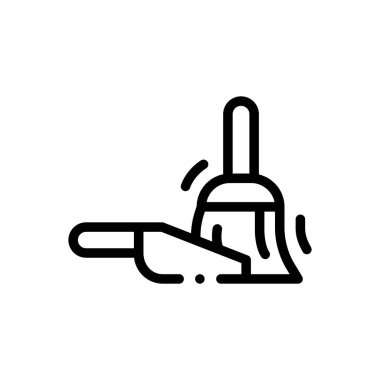 Faraş simgesi. Beyaz Arkaplanda İnce Doğrusal Tasarım