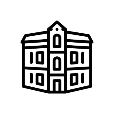 Dubleks simgesi. Beyaz Arkaplanda İnce Doğrusal Tasarım